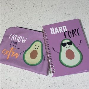 Avocado notebook & cosmetic/pencil bag 🥑